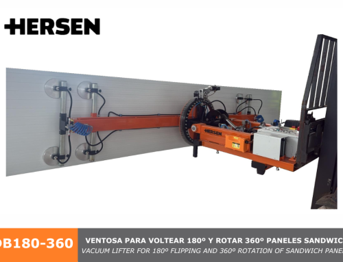 Vacuum lifter for 180º flipping and 360º rotation of sandwich panels