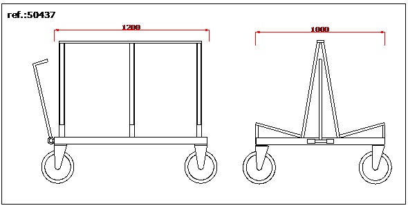 dibujo carro con caballete galvanizado