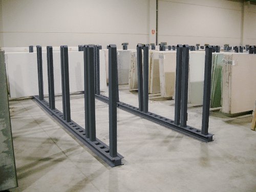 barras horizontales para almacenar y clasificar marmol y grnaito