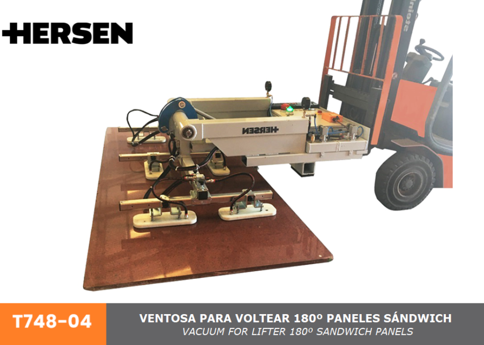 Ventosa para volterar 180º paneles sándwich