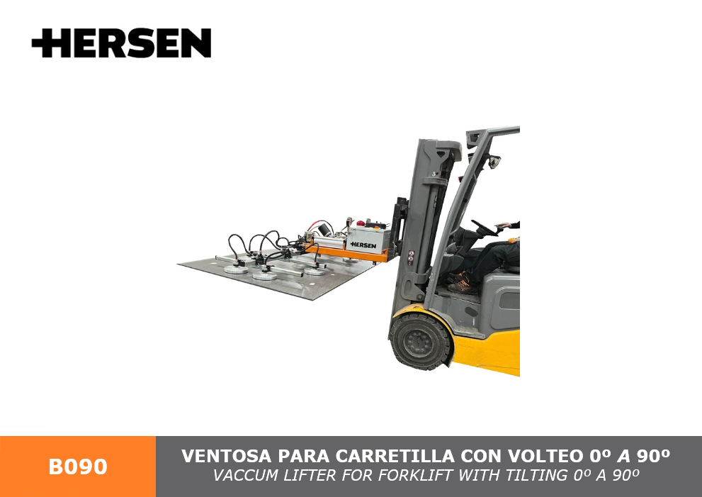 Ventosa para carretilla con volteo 0º a 90º