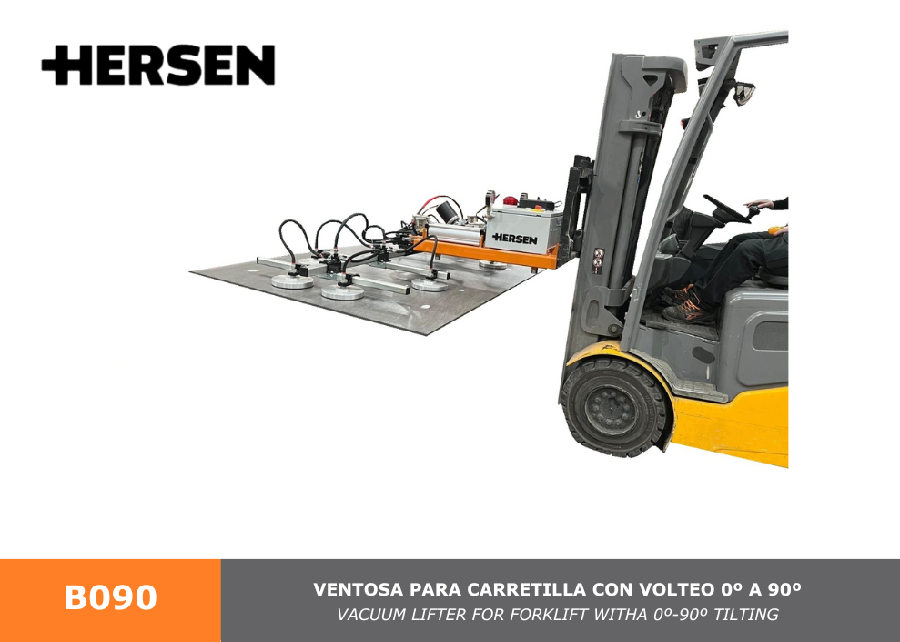 Ventosa para carretilla con volteo 0º a 90º