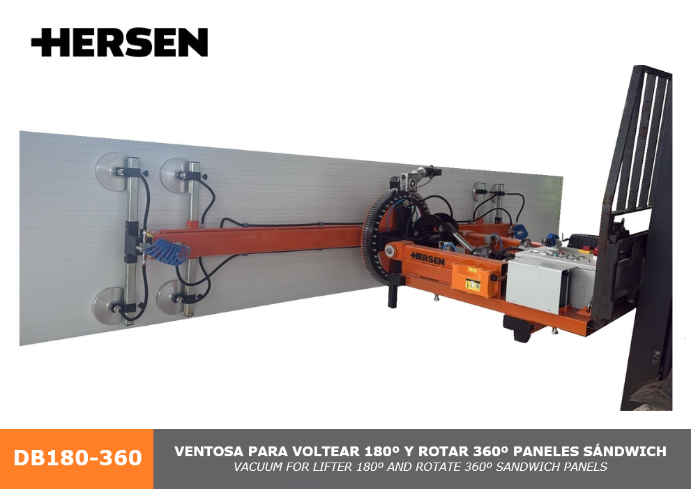 Vacuum for lifter 180º and rotate 360º sandwich panels