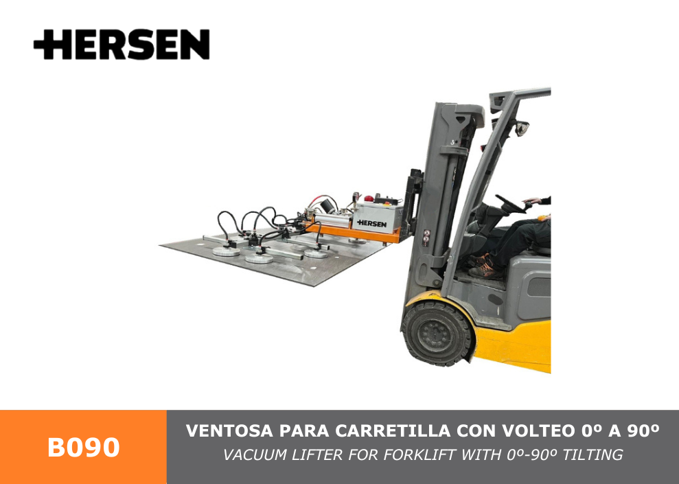 Ventosa para carretilla con volteo 0º a 90º
